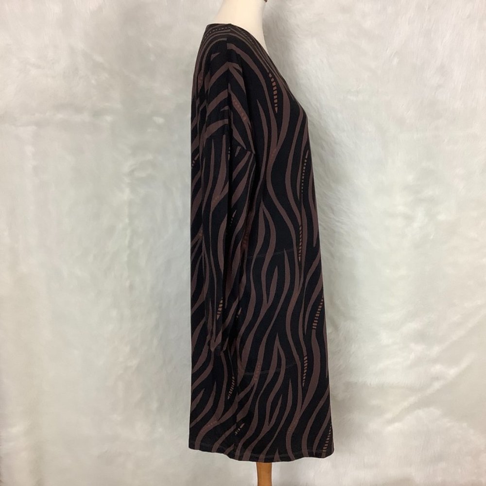 Gudrun Sjoden Brown & Black Wavy Stripe Long Sleeve Dress - Picture 5 of 7